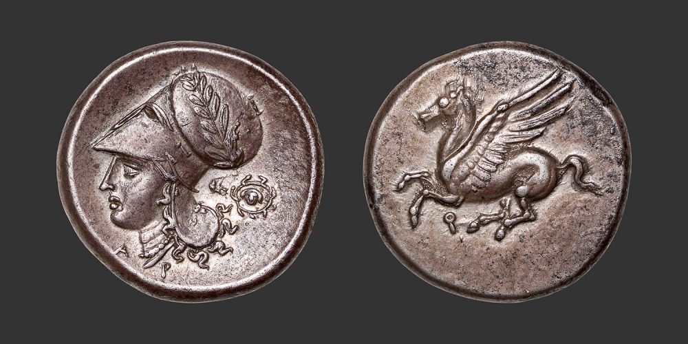 Odysseus numismatique monnaie grecque Corinthe statère