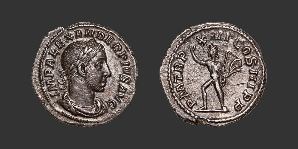 Odysseus numismatique monnaie romaine Alexandre Sévère denier