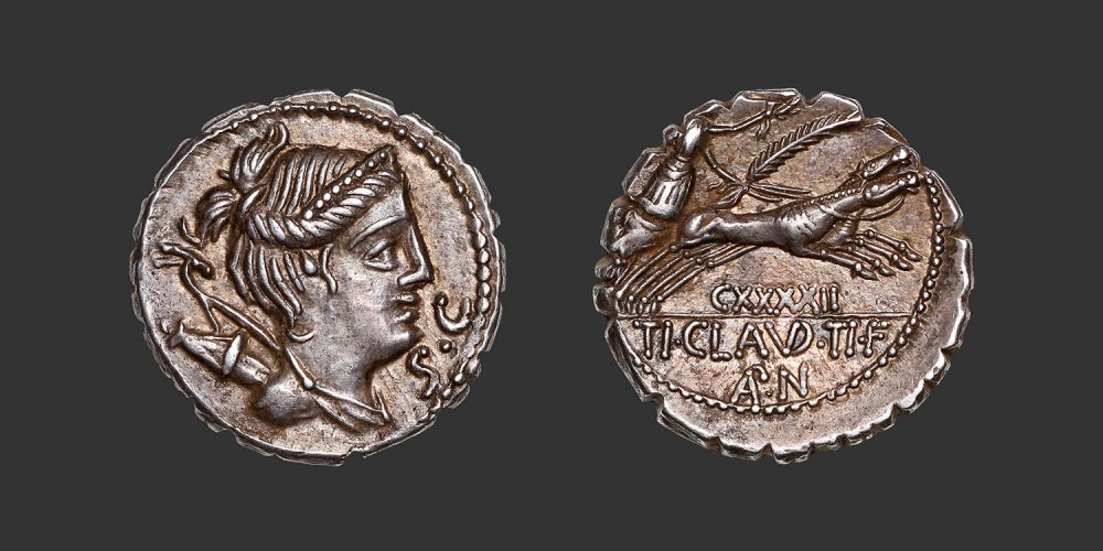 Odysseus numismatique monnaie république romaine Claudia denier