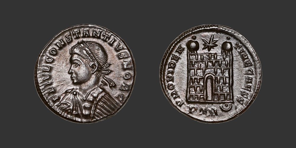 Odysseus numismatique monnaie romaine Constance II follis nummus