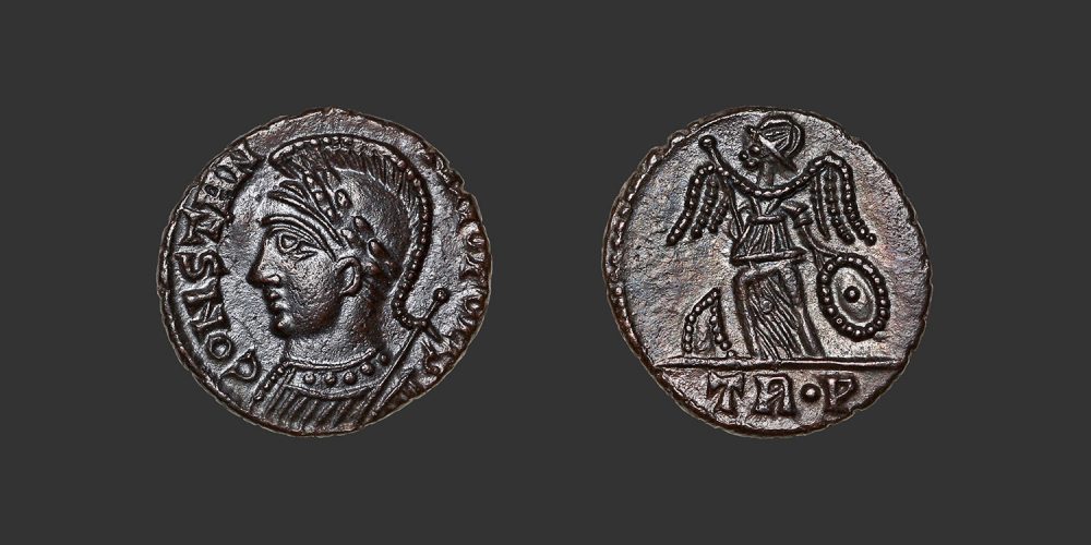 Odysseus numismatique monnaie romaine Constantinople follis nummus