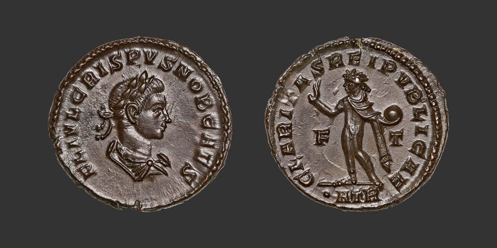 Odysseus numismatique monnaie romaine Crispus follis nummus