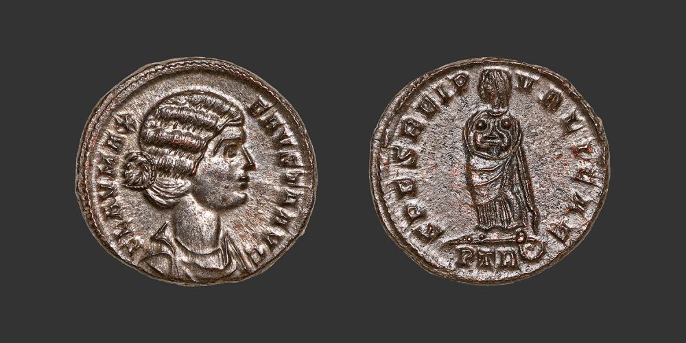 Odysseus numismatique monnaie romaine Fausta follis nummus