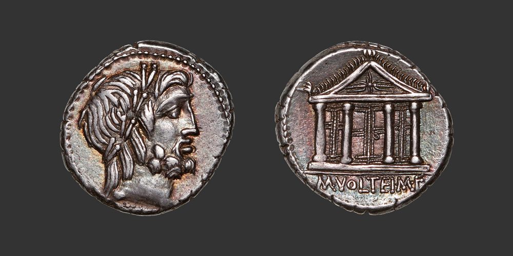 Odysseus numismatique monnaie république romaine Volteia denier