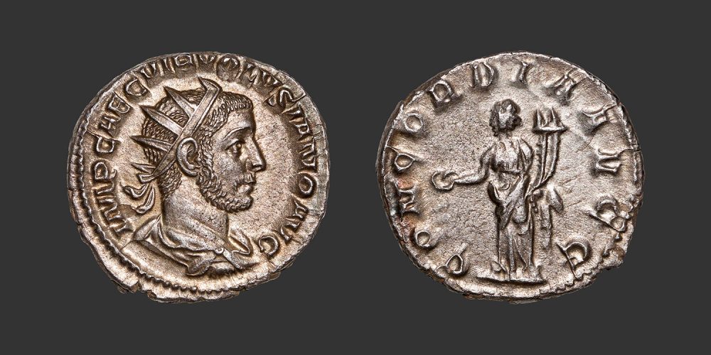 Odysseus numismatique monnaie romaine Volusien antoninien