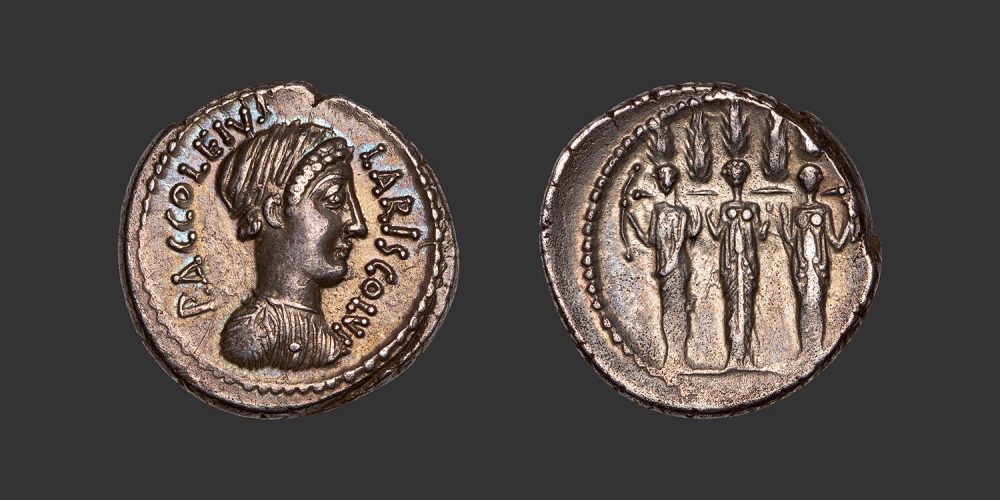 Odysseus Numismatique Monnaies Romaines République ACCOLEIA - P. ACCOLEIUS LARISCOLUS • Denier