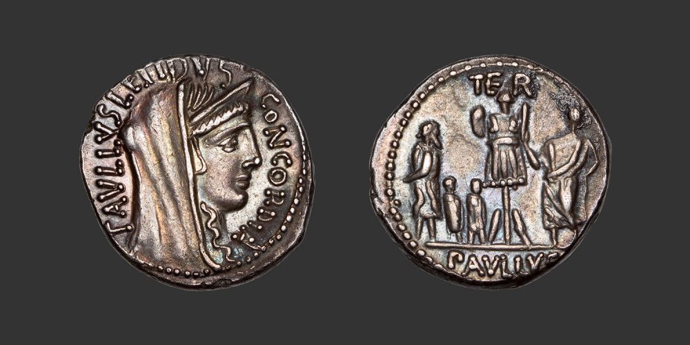 Odysseus Numismatique Monnaies Romaines République AEMILIA - L. AEMILIUS LEPIDUS PAULLUS • Denier