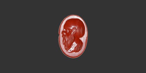 Odysseus Numismatique Glyptique Pierres Gravées PHILOSOPHE - JASPE ROUGE • Intaille Romaine