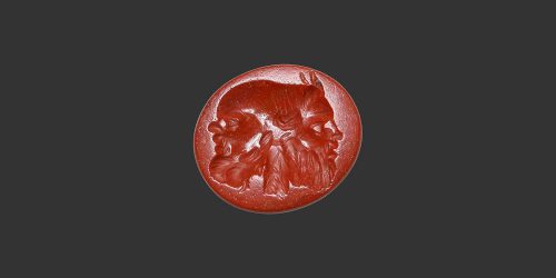 Odysseus Numismatique Glyptique Pierres Gravées SILÈNE & PAN - JASPE ROUGE • Intaille Romaine