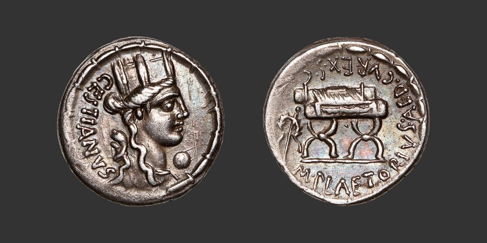 Odysseus numismatique monnaie république romaine Plaetoria denier