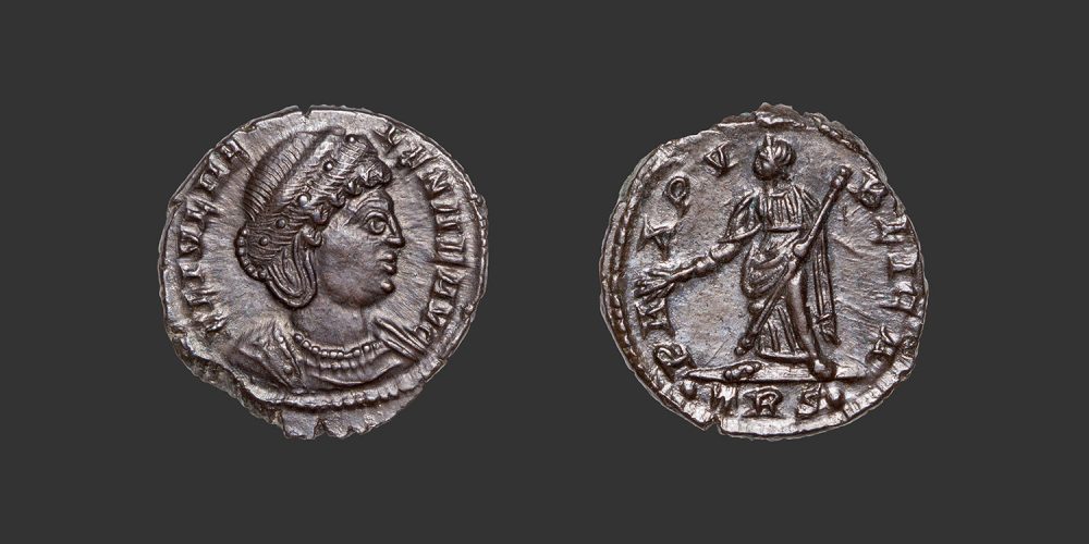 Odysseus numismatique monnaie romaine Hélène follis nummus