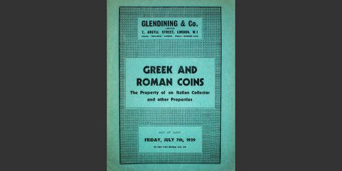 Odysseus Numismatique Livres Catalogues de Vente Monnaies GREEK AND ROMAN COINS - PROPERTY OF AN ITALIAN COLLECTOR • Glendining 1939
