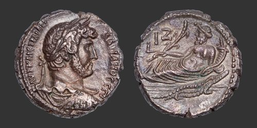 Odysseus numismatique monnaie coloniale romaine Hadrien Alexandrie Égypte tétradrachme