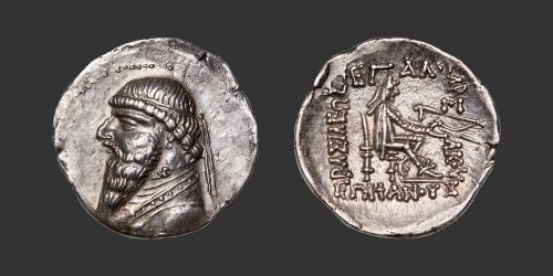 Odysseus numismatique monnaie grecque royaume parthe Mithridates II drachme