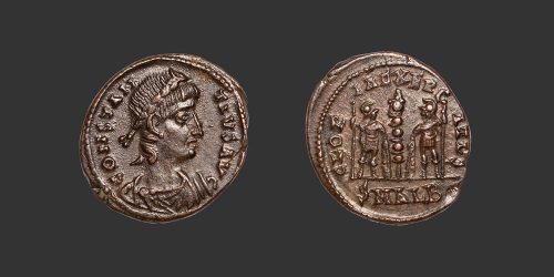 Odysseus numismatique monnaie romaine Constance II nummus follis