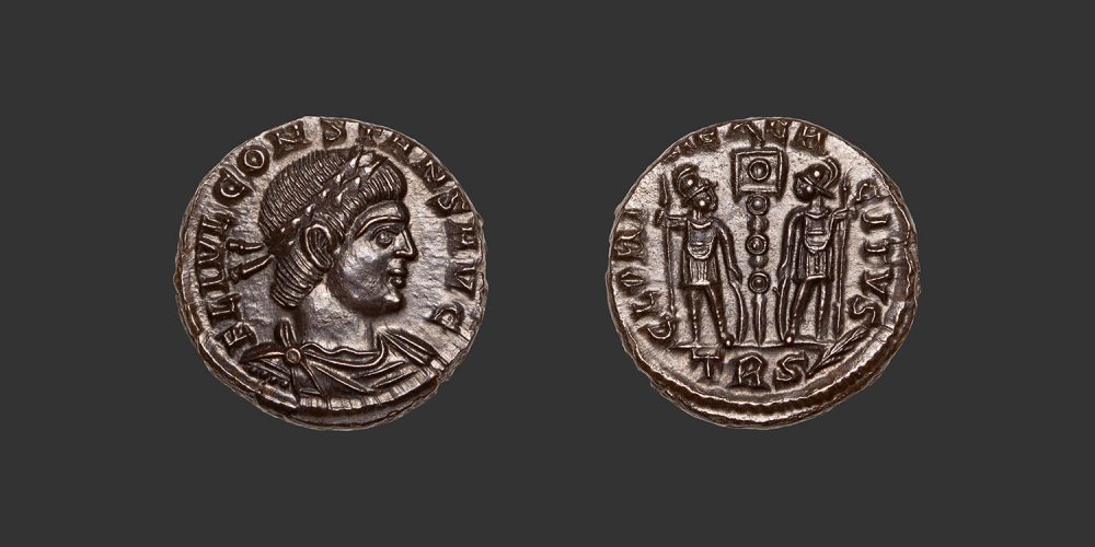 Odysseus numismatique monnaie romaine Constant Ier nummus follis