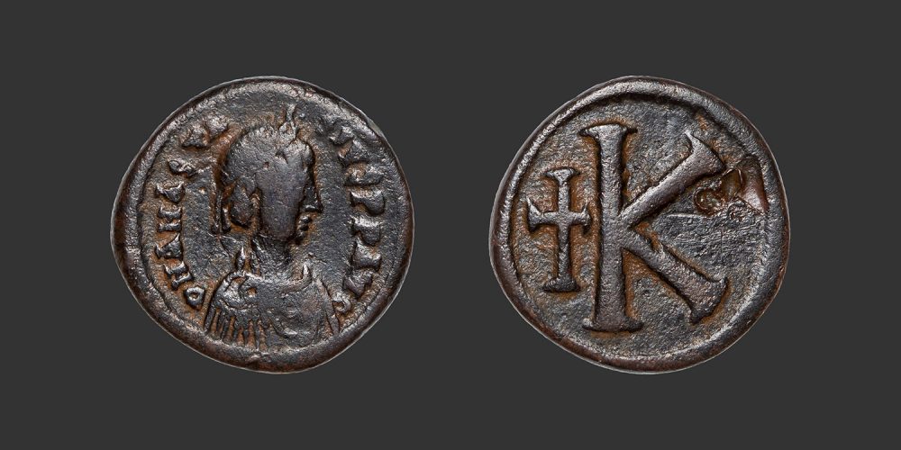 Odysseus Numismatique Monnaie Byzantine CONSTANTINOPLE - ANASTASE Ier • Demi Follis