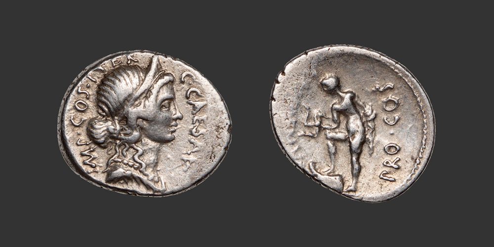 Odysseus Numismatique Monnaies Romaines République JULES CÉSAR & A. ALLIENUS • Denier