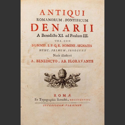 Odysseus Numismatique Livres Monnaies Médailles Papales Italiennes ANTIQUI ROMANORUM PONTIFICUM DENARII • Benedetto Fioravante 1738