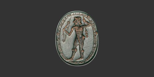 Odysseus Numismatique Glyptique Pierres Gravées HERCULE-MELQART - JASPE VERT • Scarabée Phénicien