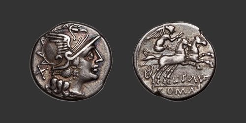 Odysseus Numismatique Monnaies Romaines République SAUFEIA - L. SAUFEIUS • Denier