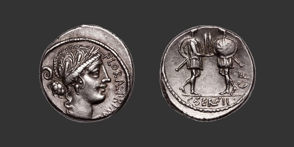 Odysseus Numismatique Monnaies Romaines République SERVILIA - C. SERVILIUS • Denier