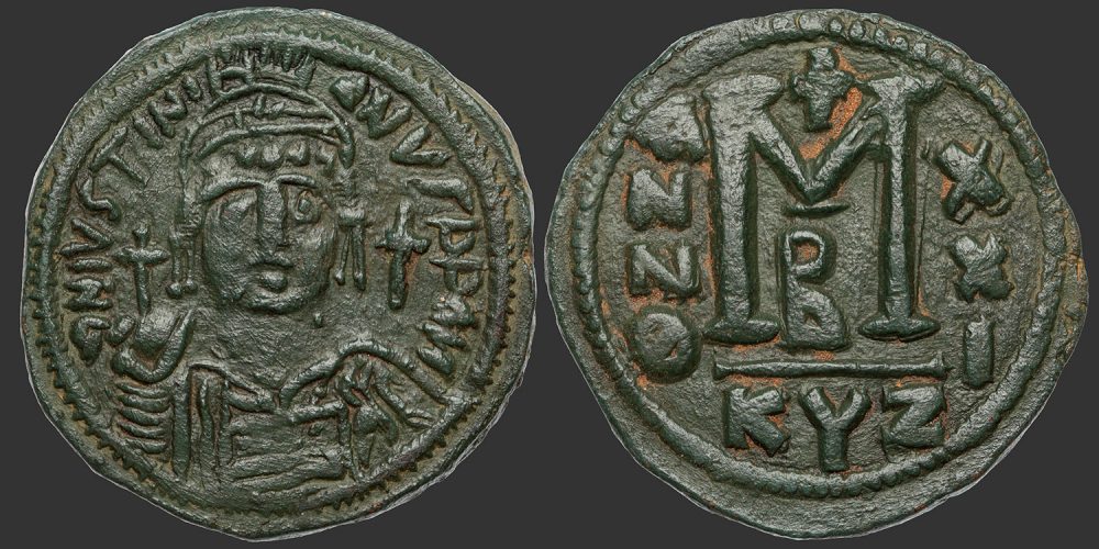 Odysseus Numismatique Monnaies Byzantines EMPIRE BYZANTIN - JUSTINIEN Ier • Follis