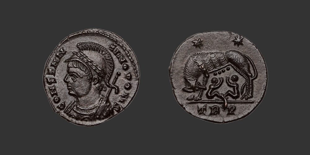 Odysseus Numismatique Monnaies Romaines CONSTANTIN Ier HYBRIDE CONSTANTINOPOLIS / URBS ROMA • Nummus