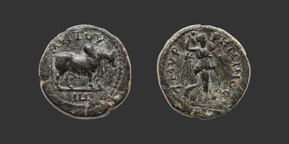 Odysseus Numismatique Monnaies Grecques SMYRNE - MAGISTRATS RHEGEINOS & MYRTON • Bronze