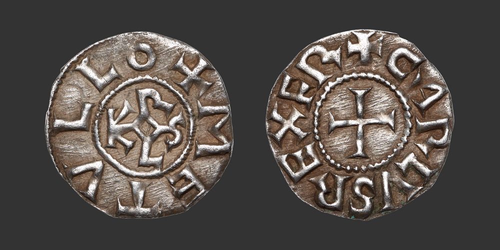 Odysseus Numismatique Monnaies Carolingiennes CHARLES II LE CHAUVE - MELLE • Denier