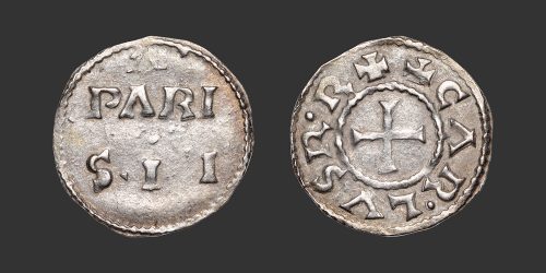 Odysseus Numismatique Monnaies Carolingiennes CHARLES II LE CHAUVE - PARIS • Denier