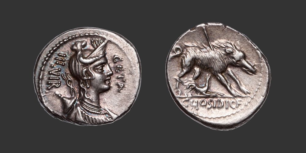 Odysseus Numismatique Monnaies Romaines République HOSIDIA - C. HOSIDIUS C.F. GETA • Denier
