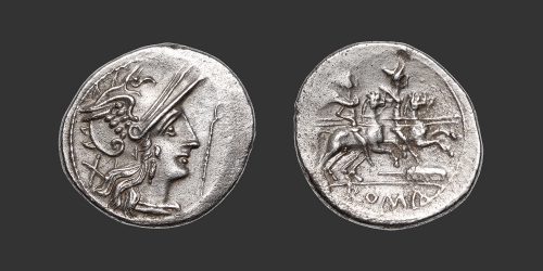 Odysseus Numismatique Monnaies Romaines République ANONYME - SÉRIE BÂTON & PLUME • Denier