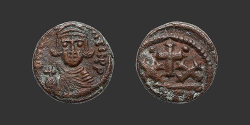 Odysseus Numismatique Monnaies Byzantines EMPIRE BYZANTIN - CONSTANT II • Demi Follis