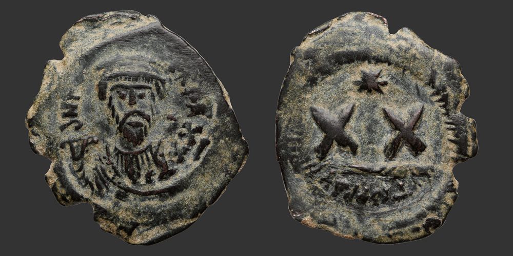 Odysseus Numismatique Monnaies Byzantines EMPIRE BYZANTIN - PHOCAS • Demi Follis