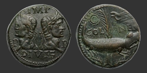 Odysseus Numismatique Monnaies Romaines Coloniales NÎMES - AUGUSTE & AGRIPPA • Dupondius