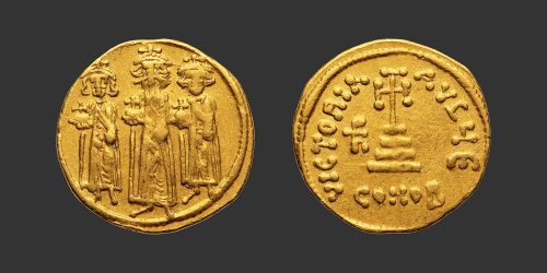 Odysseus Numismatique Monnaies Byzantines HÉRACLIUS, HÉRACLIUS CONSTANTIN & HÉRACLONAS • Solidus