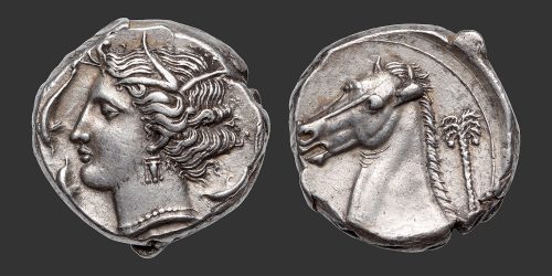 Odysseus Numismatique Monnaies Grecques SICILE - SICULO-PUNIQUES - ENTELLA • Tétradrachme