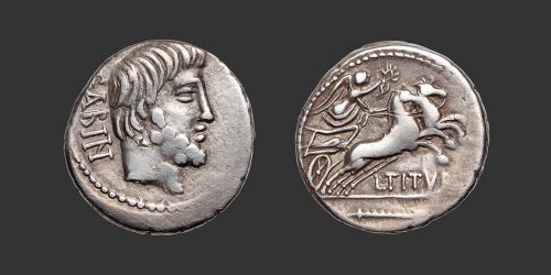Odysseus Numismatique Monnaies Romaines République TITURIA - L. TITURIUS SABINUS • Denier