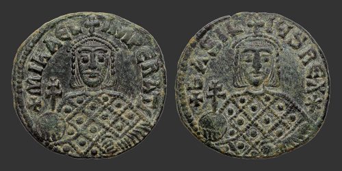 Odysseus Numismatique Monnaies Byzantines MICHEL III L'IVROGNE & BASILE Ier • Follis
