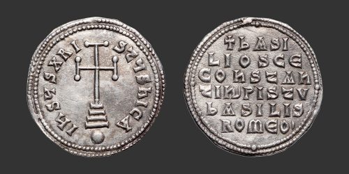 Odysseus Numismatique Monnaies Byzantines BASILE Ier LE MACÉDONIEN & CONSTANTIN • Miliaresion