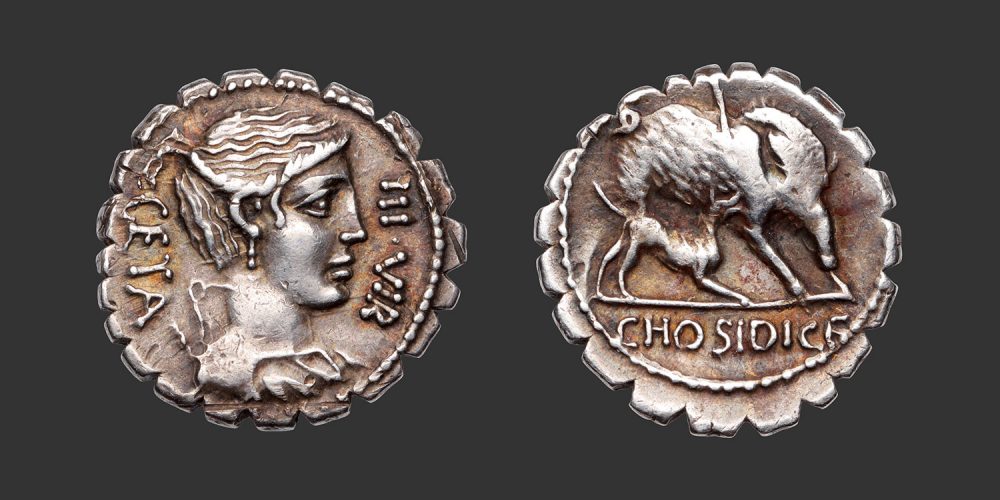 Odysseus Numismatique Monnaies Romaines République HOSIDIA - C. HOSIDIUS GETA • Denier