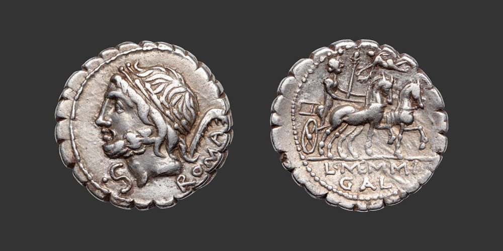 Odysseus Numismatique Monnaies Romaines République MEMMIA - L. MEMMIUS GALERIA • Denier