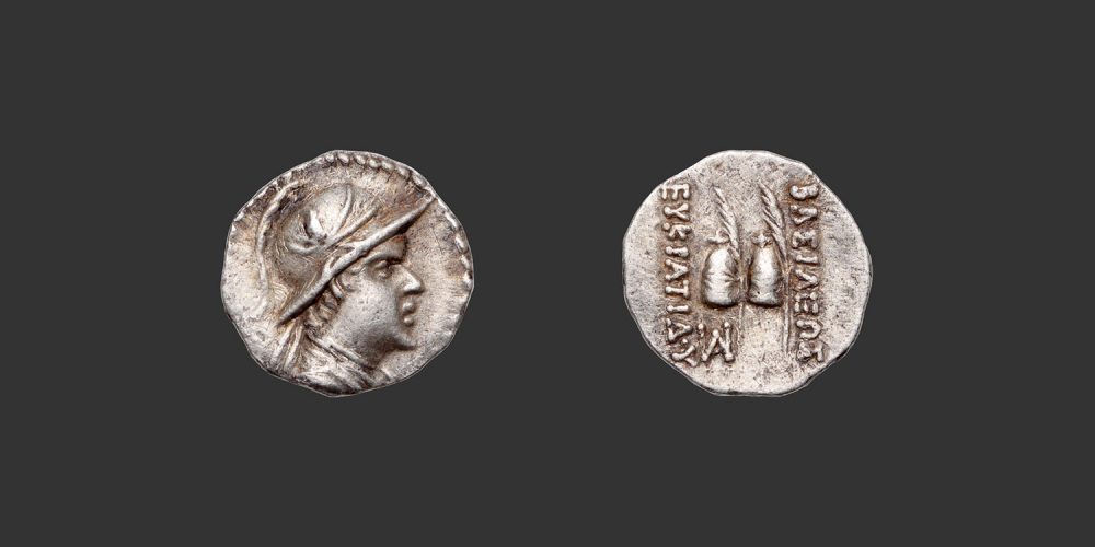 Odysseus Numismatique Monnaies Grecques Orientales ROYAUME GRÉCO-BACTRIEN - EUKRATIDÈS Ier MÉGAS • Obole