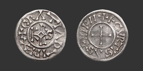 Odysseus Numismatique Monnaies Carolingiennes CHARLES II LE CHAUVE - CURTISASONIEN • Denier