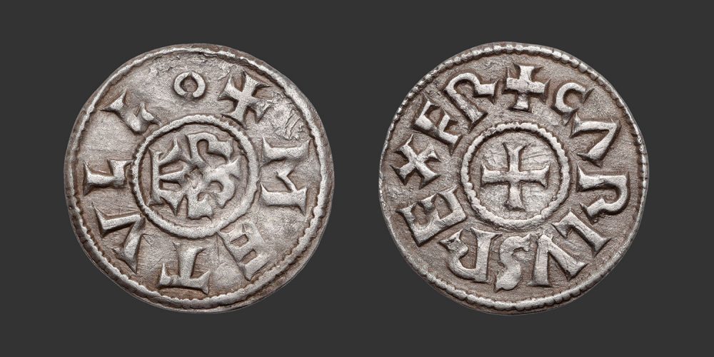 Odysseus Numismatique Monnaies Carolingiennes CHARLEMAGNE / CHARLES II LE CHAUVE - MELLE • Denier