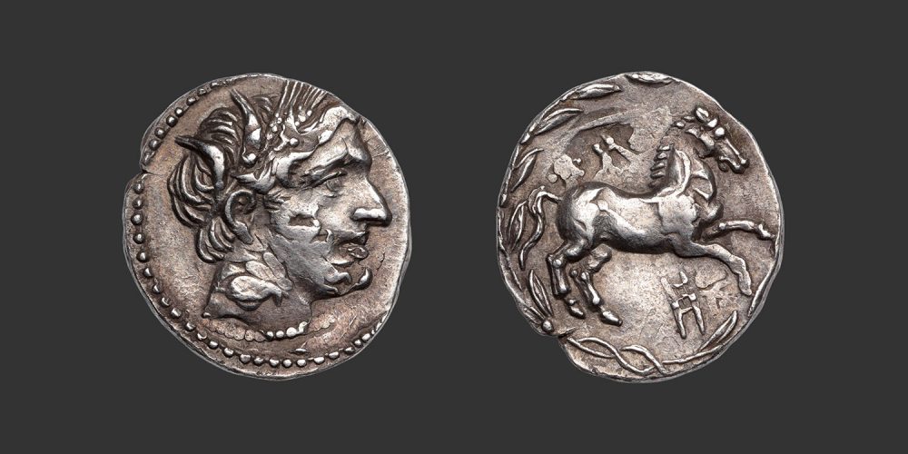 Odysseus Numismatique Monnaies Grecques SICILE - AKRAGAS - OCCUPATION CARTHAGINOISE • Demi Shekel