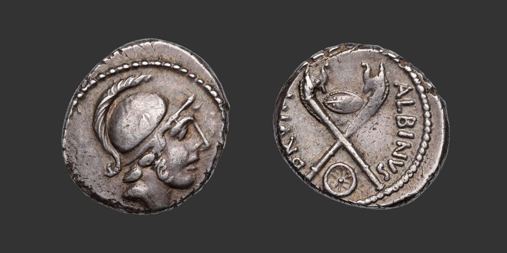 Odysseus Numismatique Monnaies Romaines République ALBINUS BRUTI F. • Denier