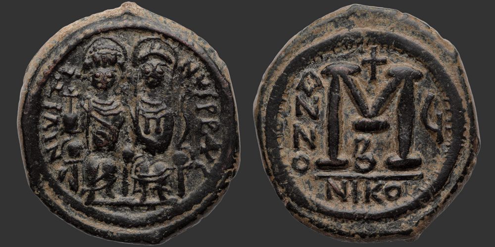 Odysseus Numismatique Monnaies Byzantines JUSTIN II & SOPHIE • Follis