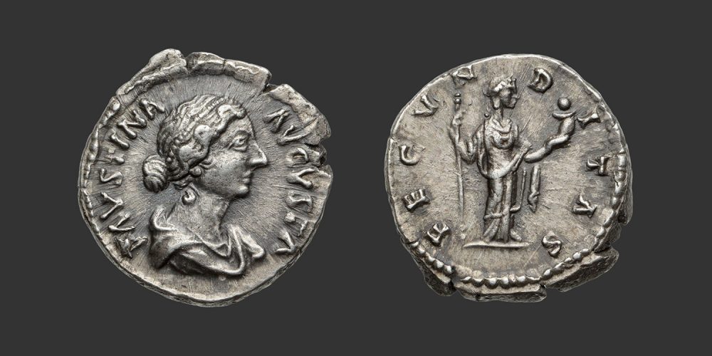 Odysseus Numismatique Monnaies Romaines Impériales FAUSTINE JEUNE • Denier